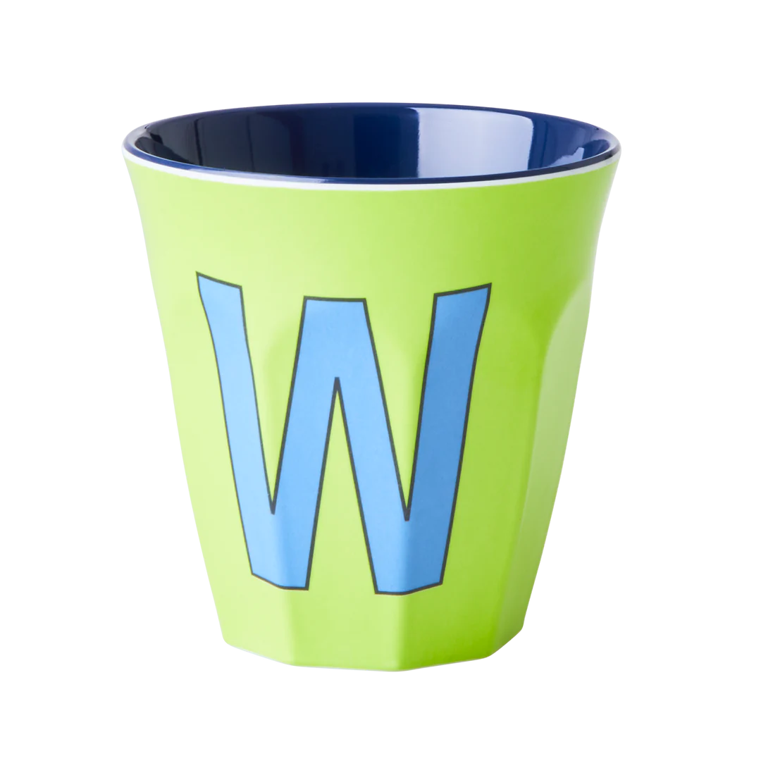 Happy Letter Mug -blau/grün-