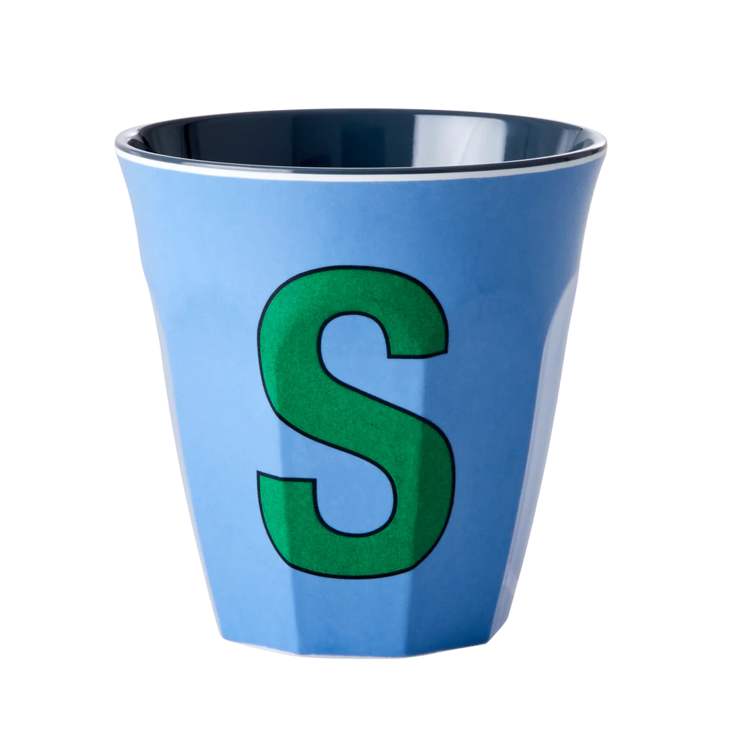 Happy Letter Mug -blau/grün-