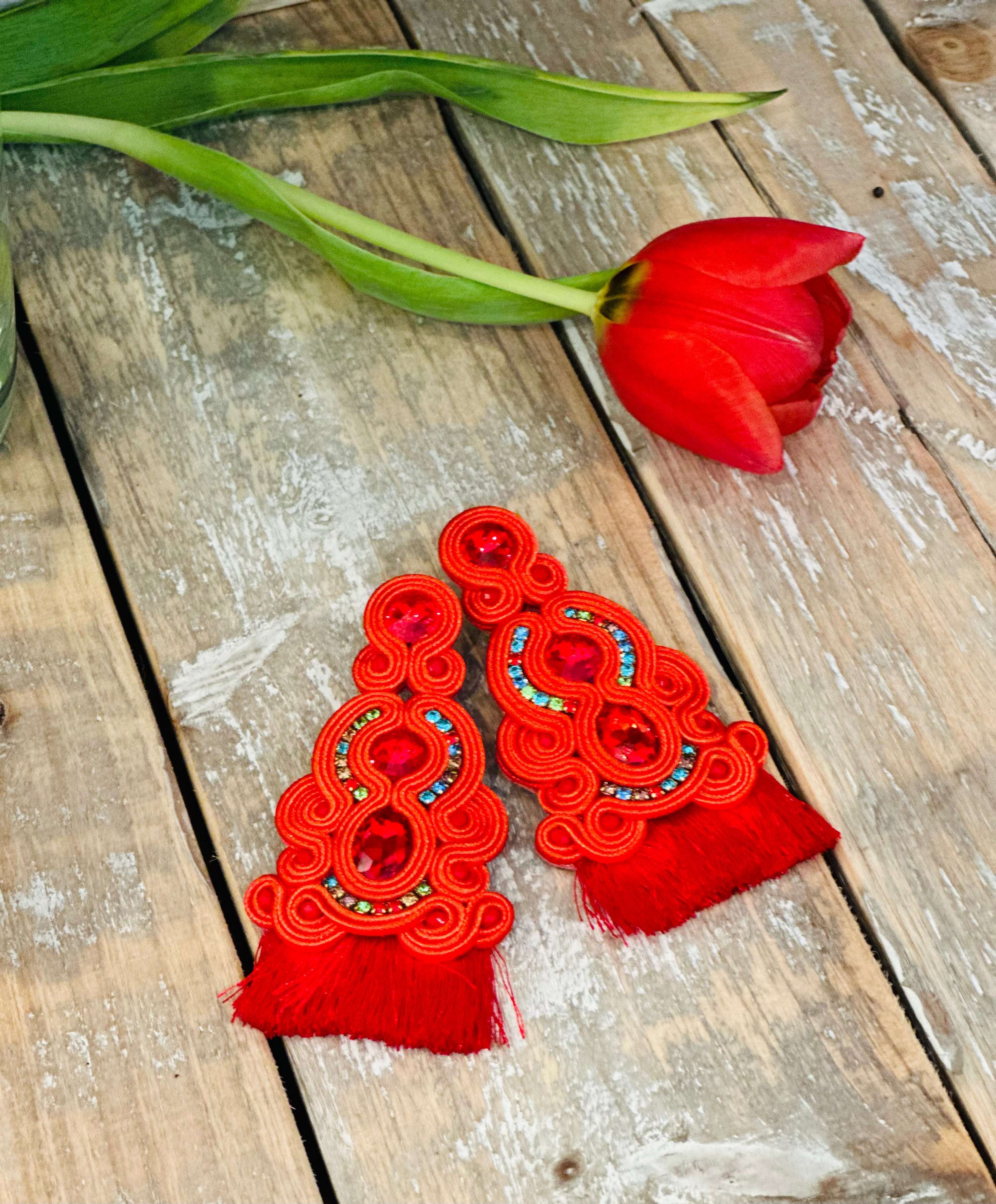 Big fringed One -Deep Red-