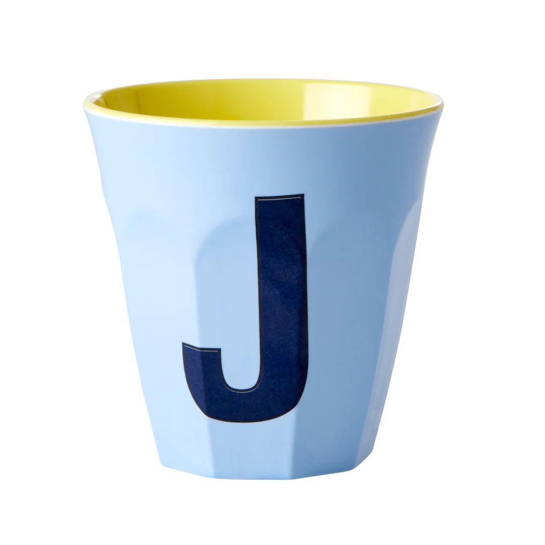 Happy Letter Mug -blau/grün-