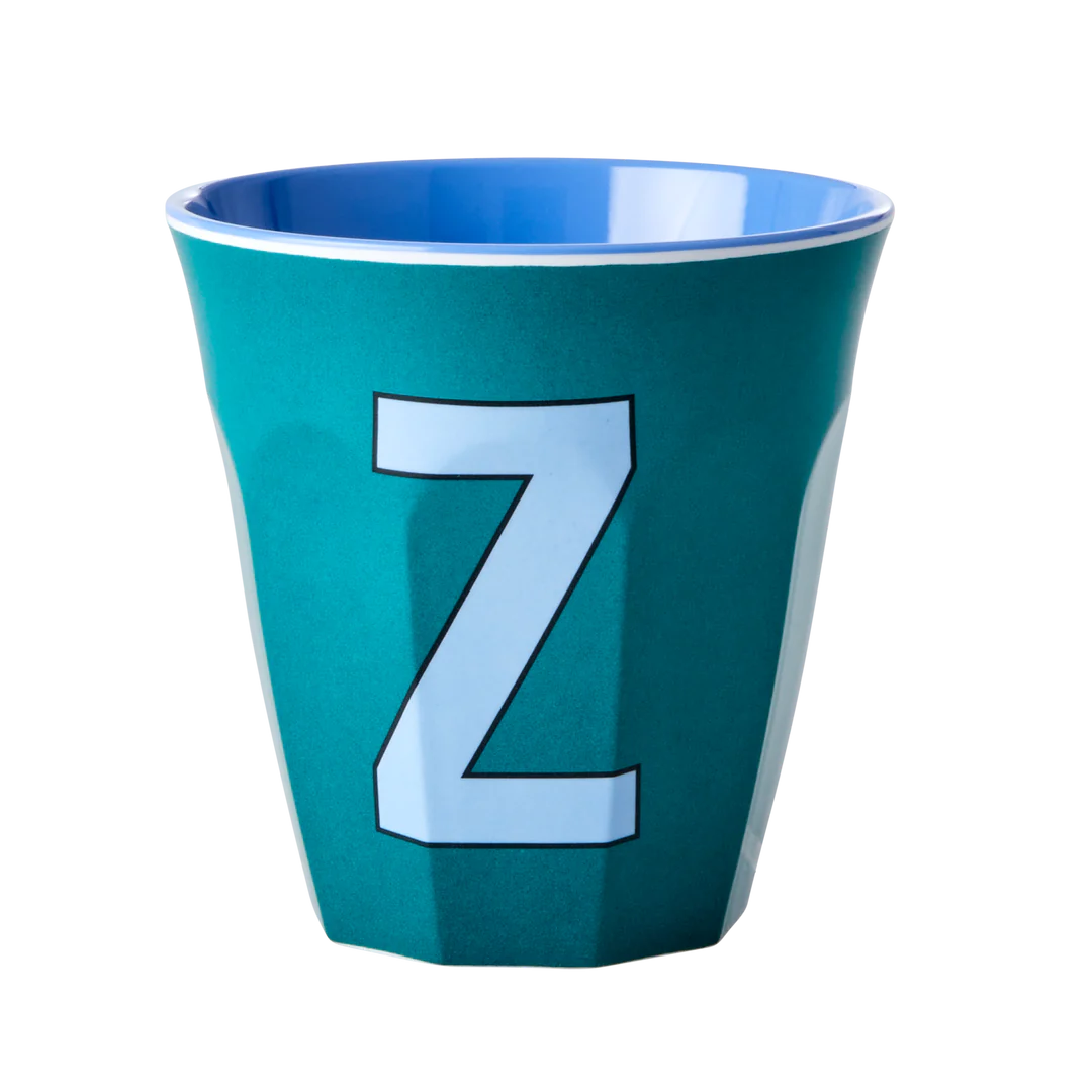 Happy Letter Mug -blau/grün-