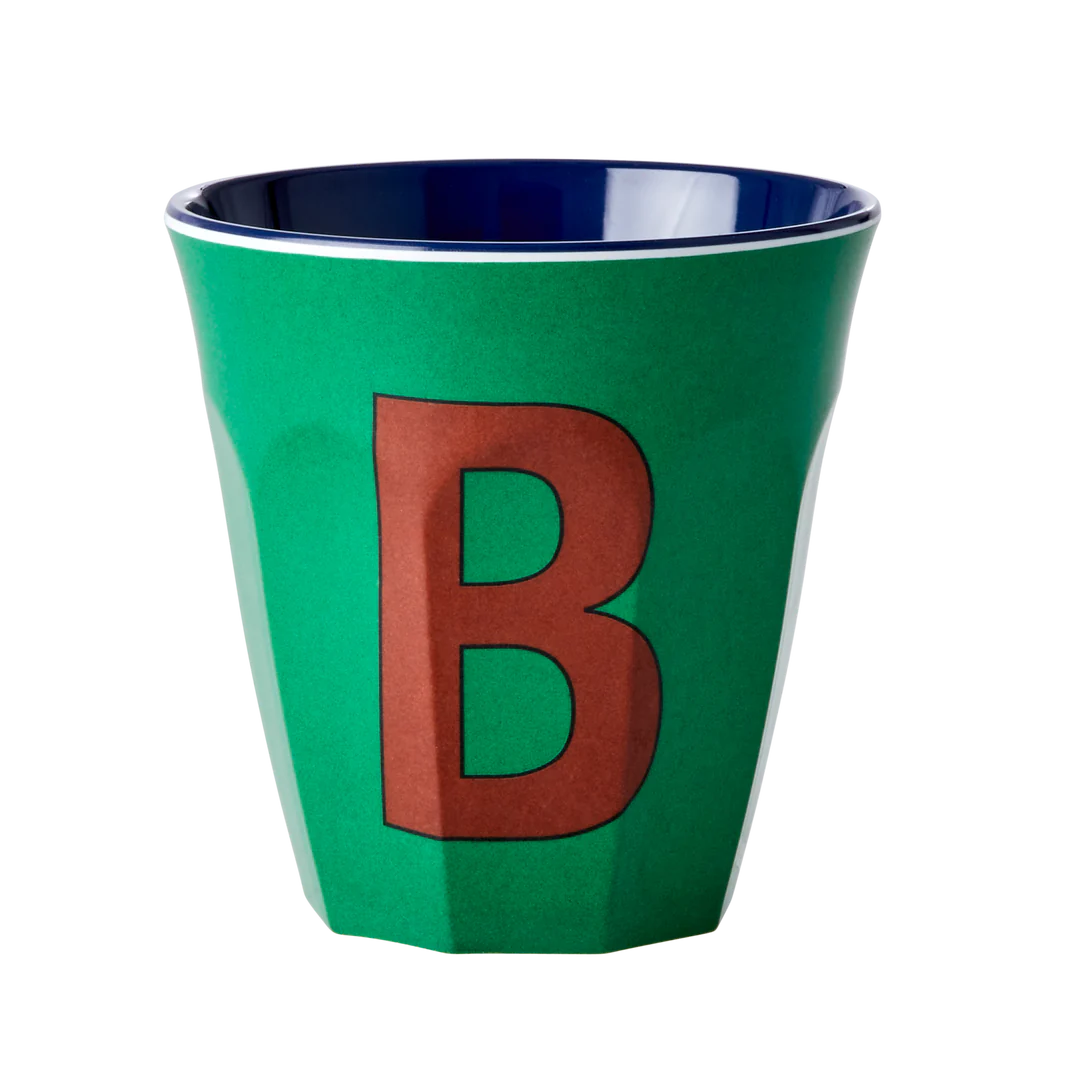 Happy Letter Mug -blau/grün-