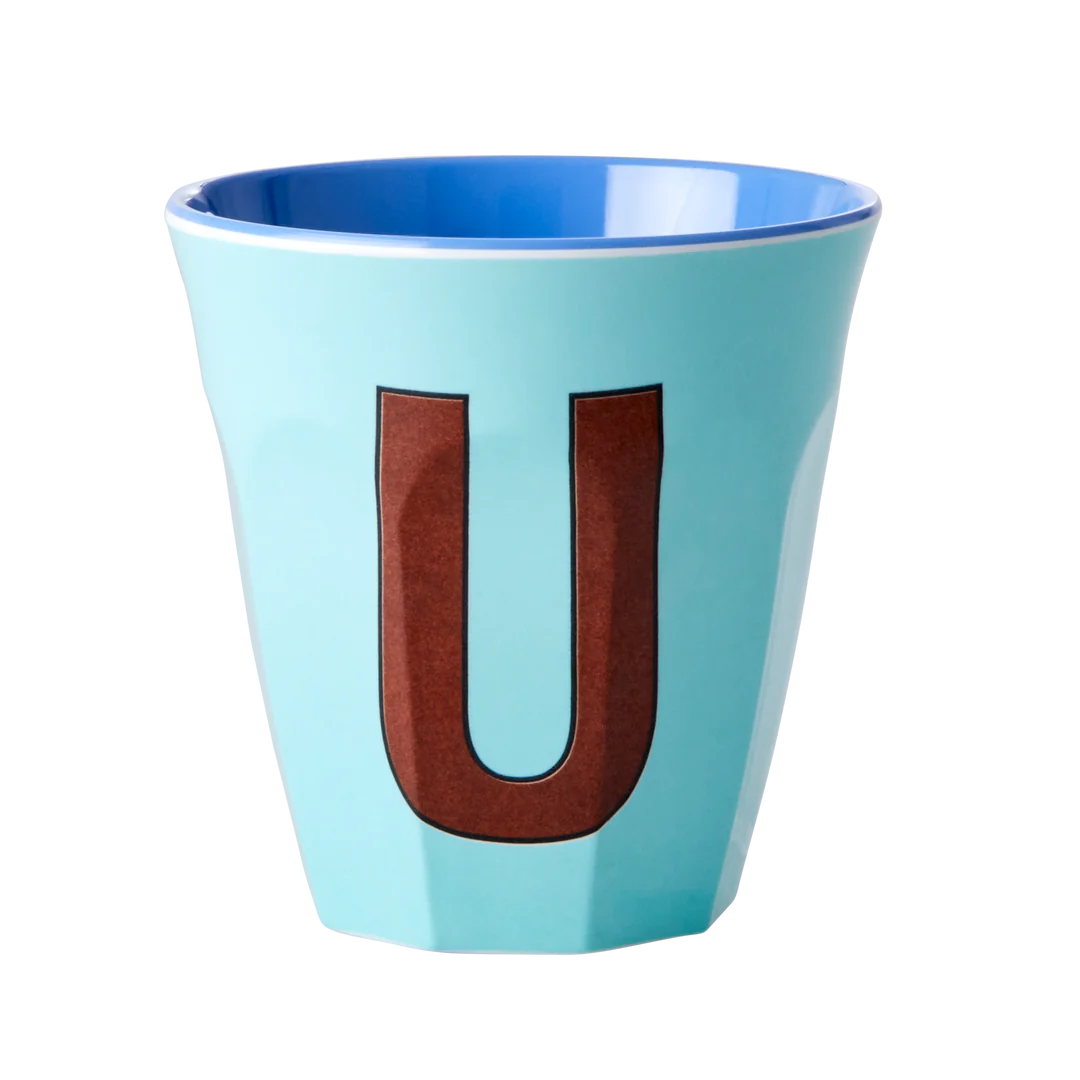 Happy Letter Mug -blau/grün-