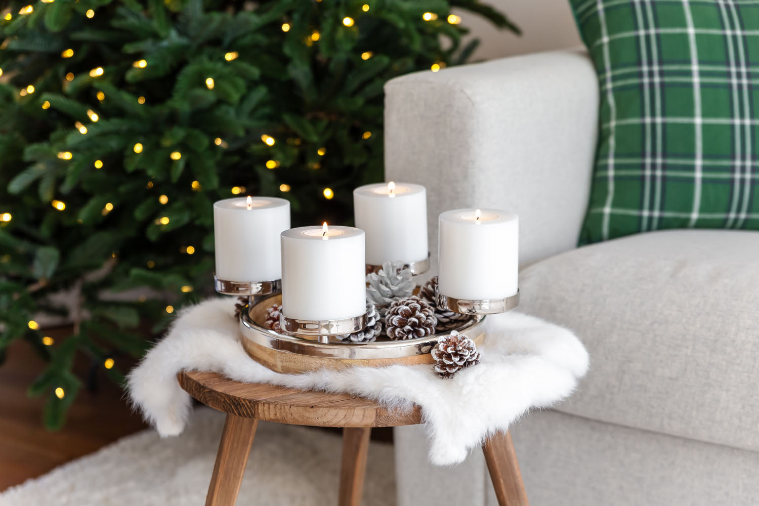 Adventskranz Jale aus Mangoholz 26cm