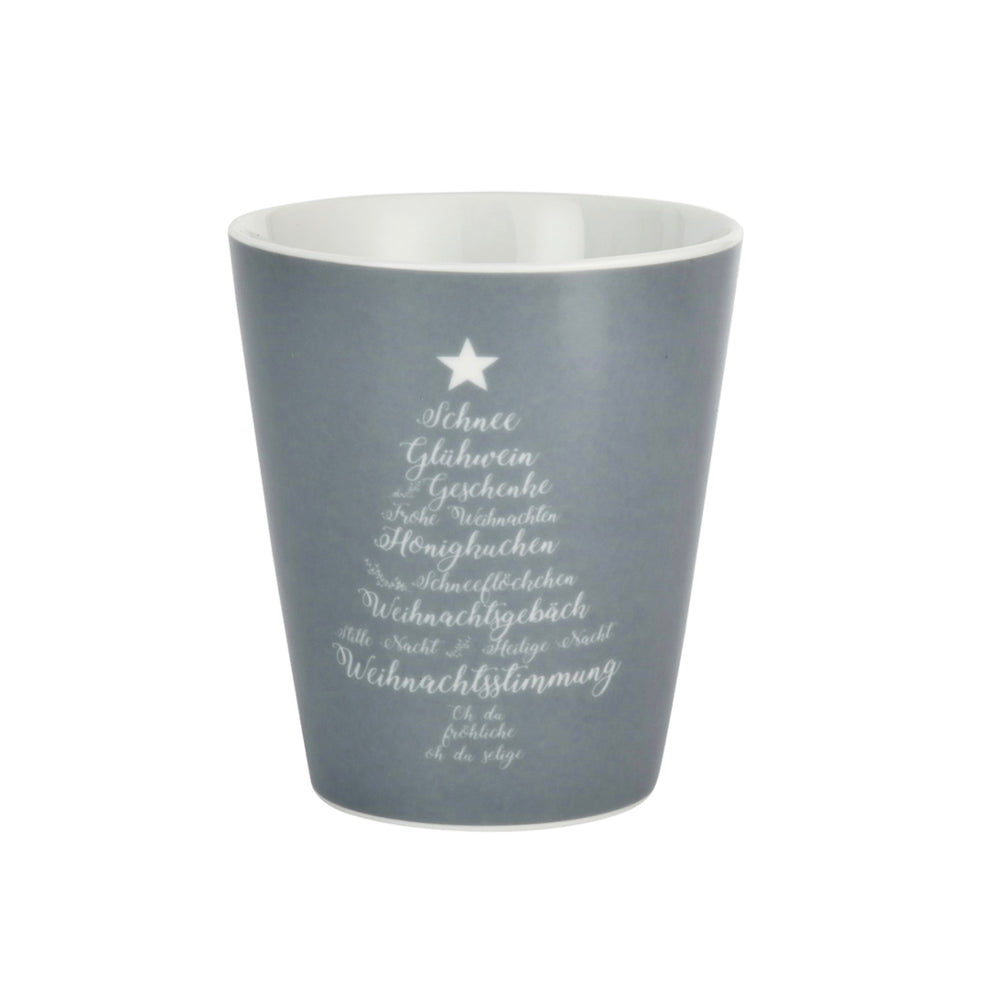 Christmas Words Grau Kaffeebecher
