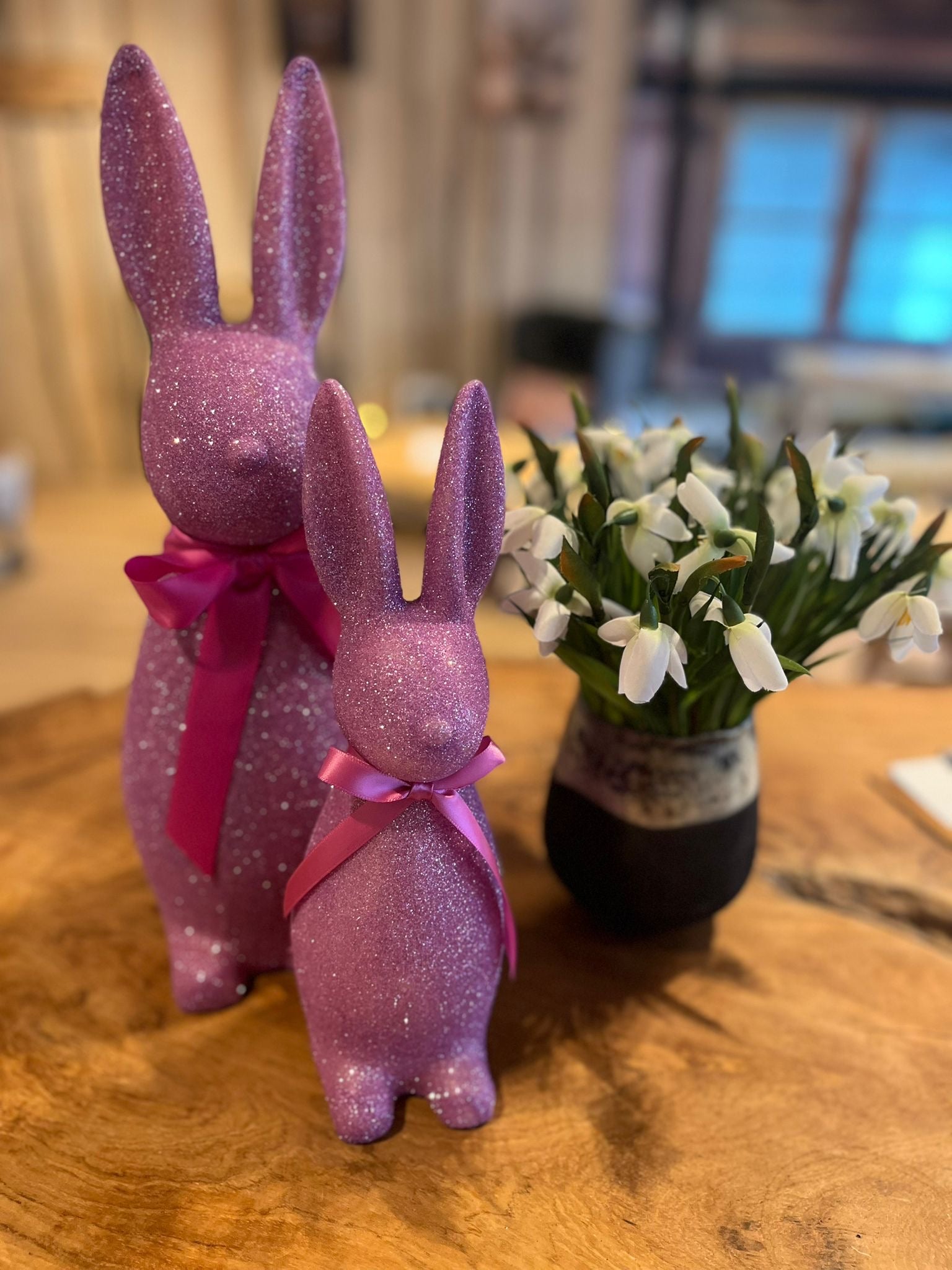 Osterhase glitzernd -Pink- 30cm