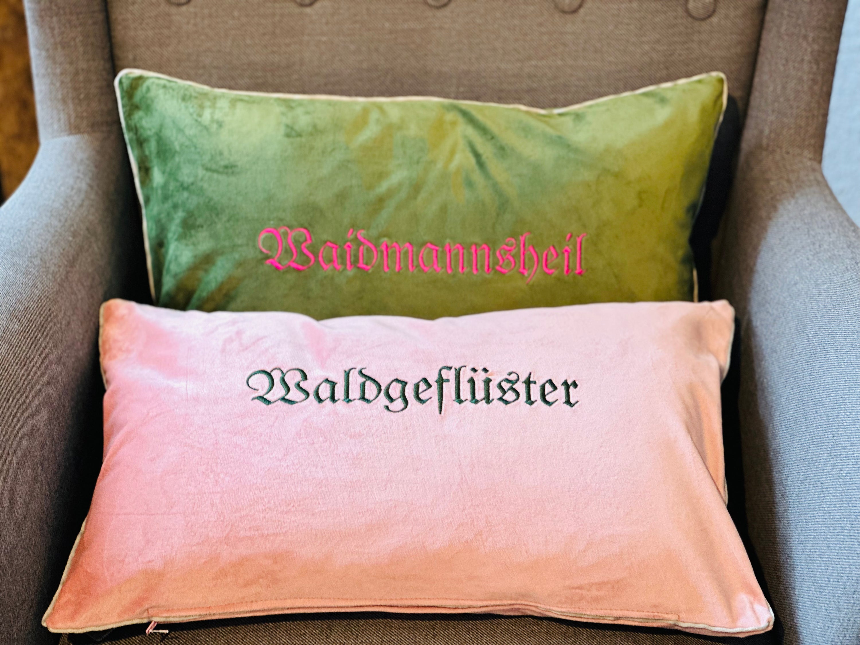 Kissen Chaletstyle Waidmannsheil-Moosgrün/Pink  in 30 x 50cm-