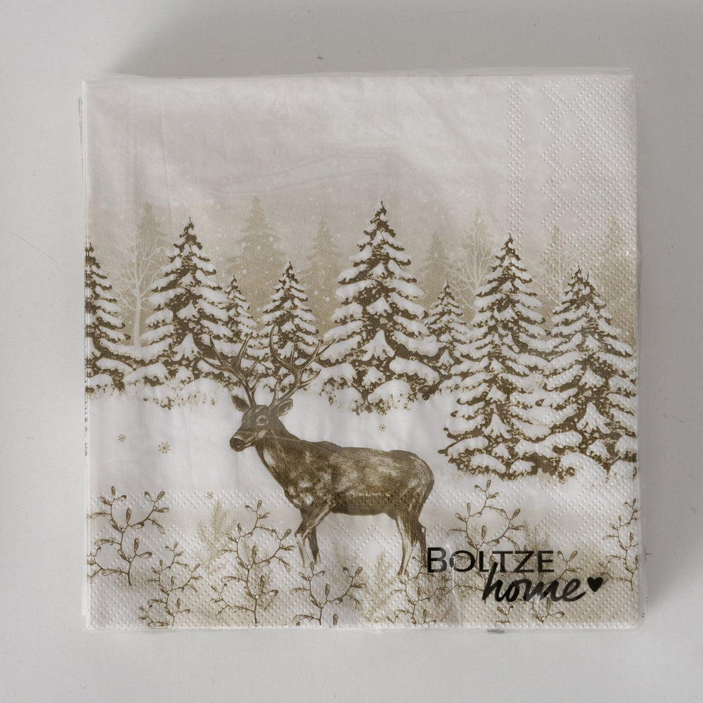 Winter Serviette mit einzelnem Hirsch