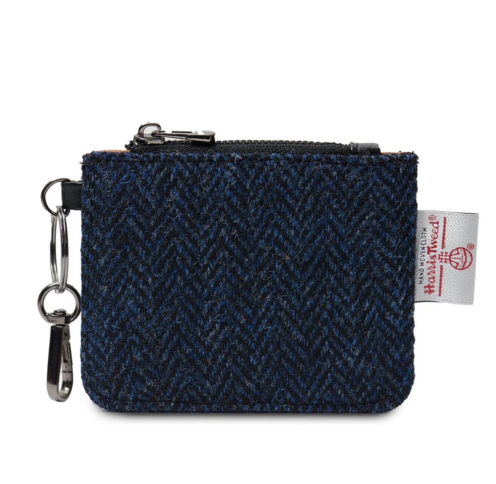 Tweed Schlüsselmäppchen -Navy Herringbone-