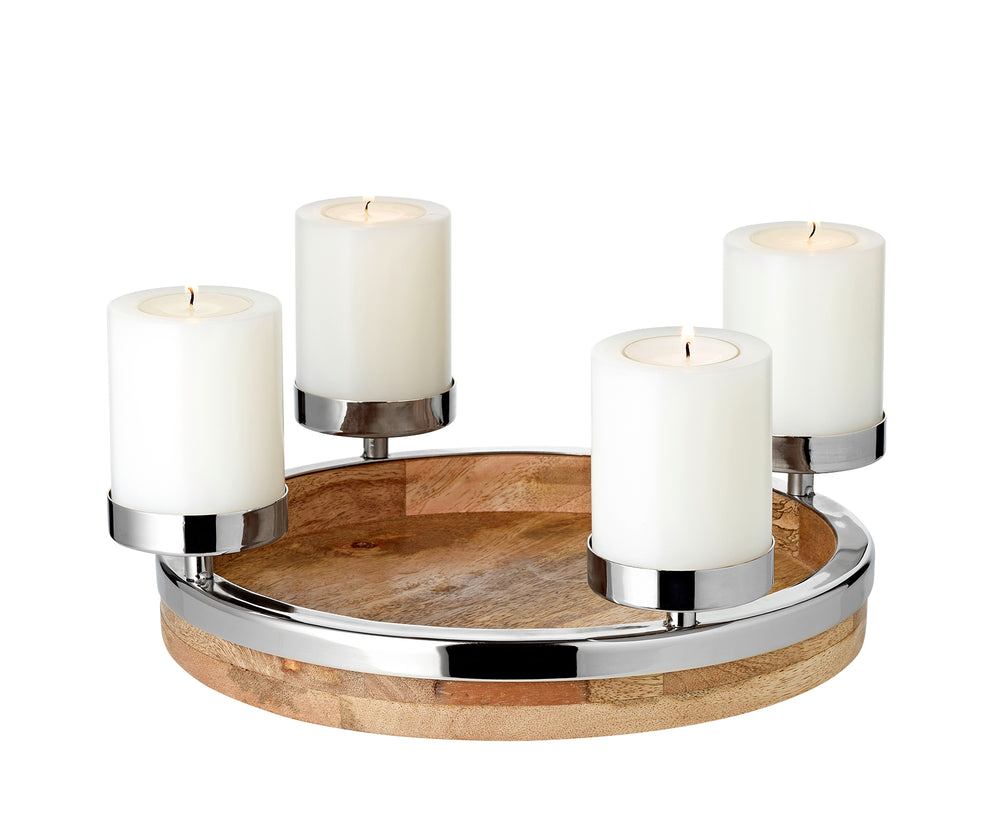 Adventskranz Jale aus Mangoholz 26cm