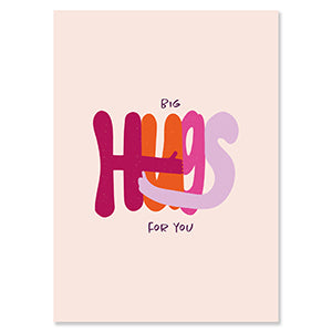 Postkarte Big hugs for you