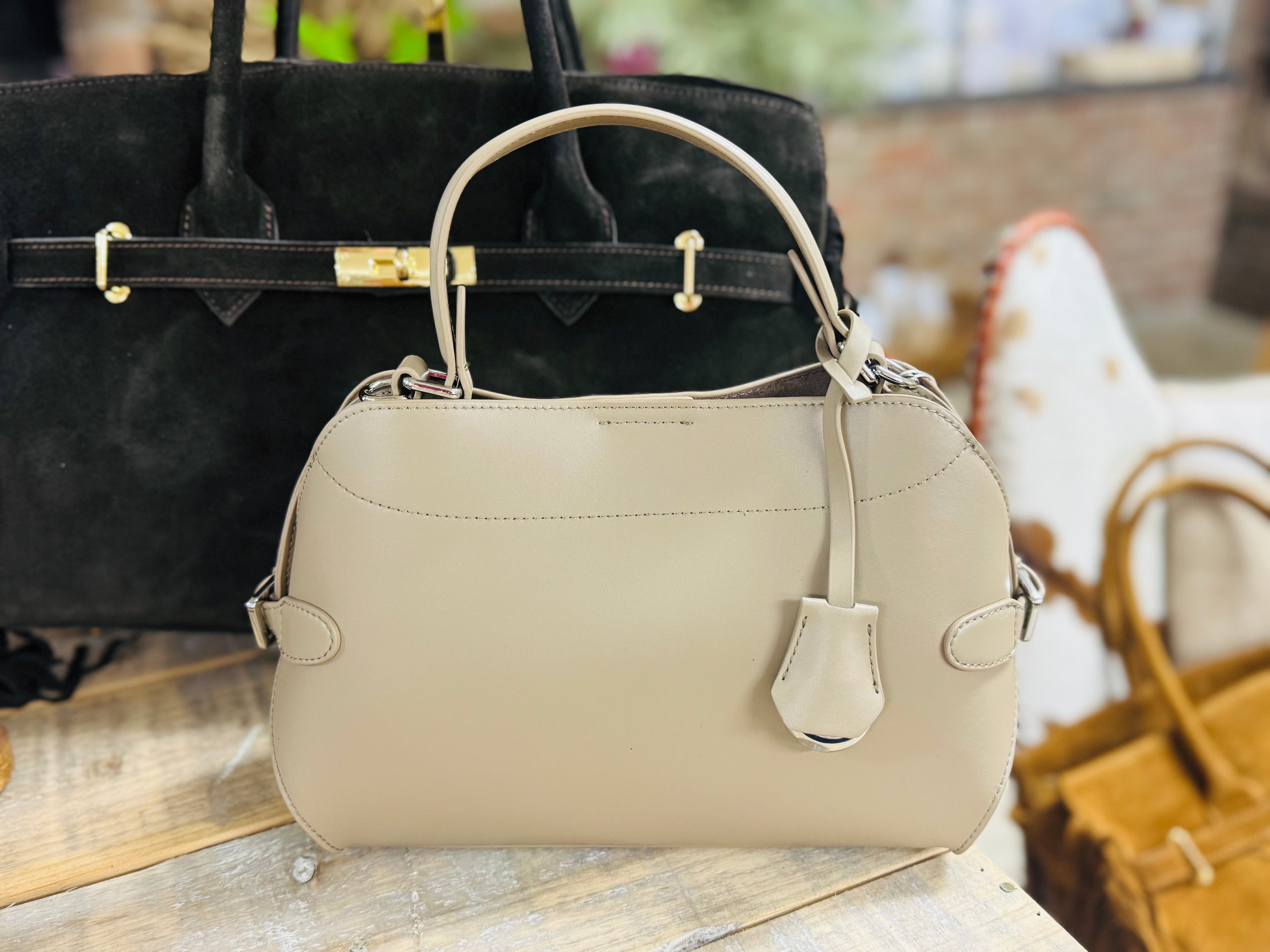 Leder Countrylife Bag -Taupe-