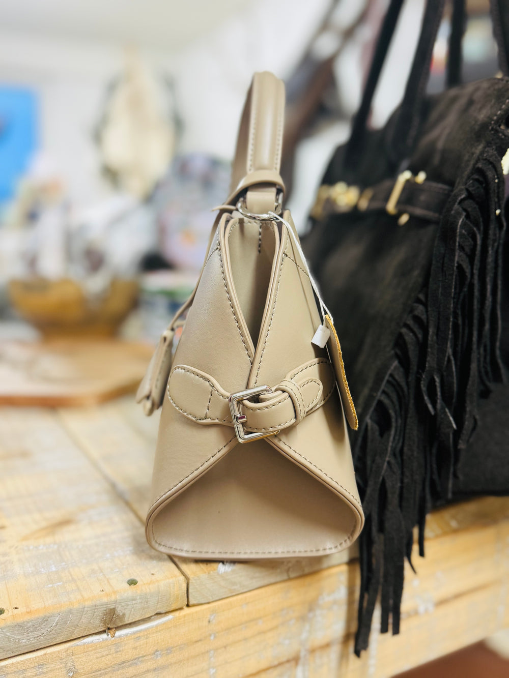 Leder Countrylife Bag -Taupe-