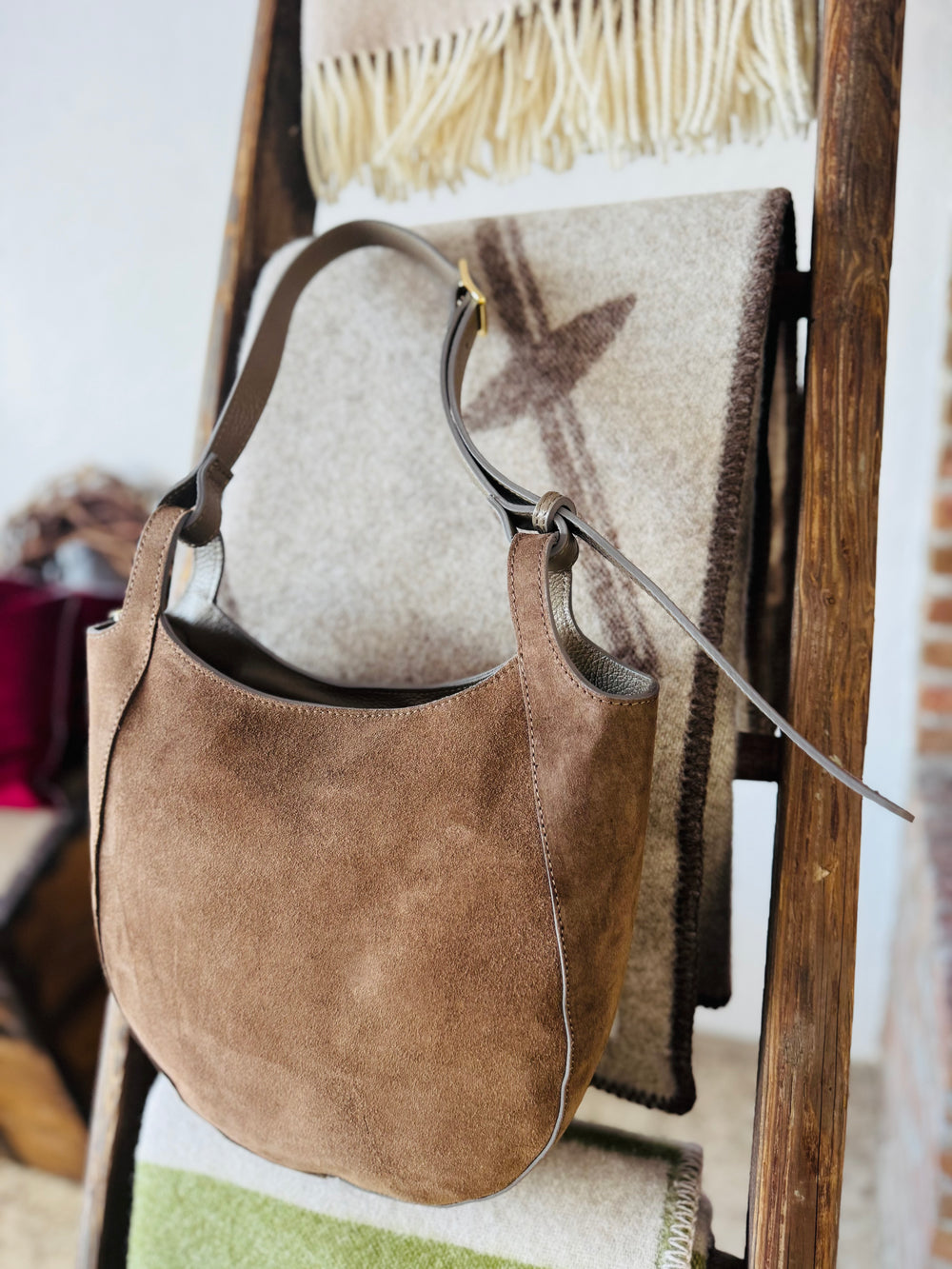 Wildleder Bag Kitzbühel -Beige-