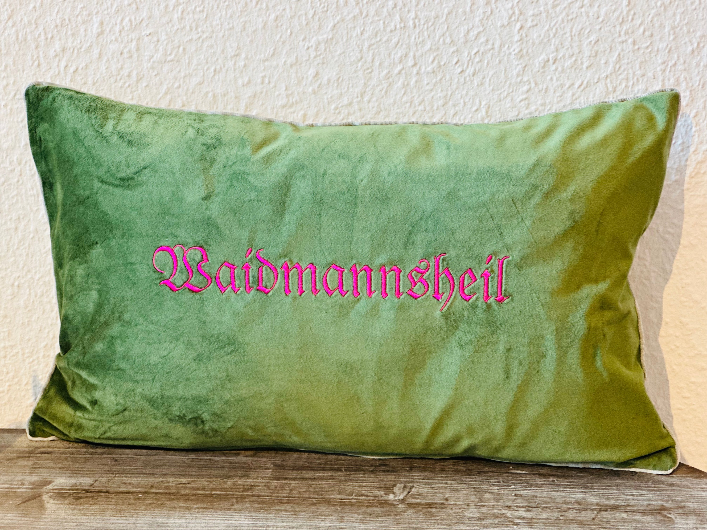 Kissen Chaletstyle Waidmannsheil-Moosgrün/Pink  in 30 x 50cm-
