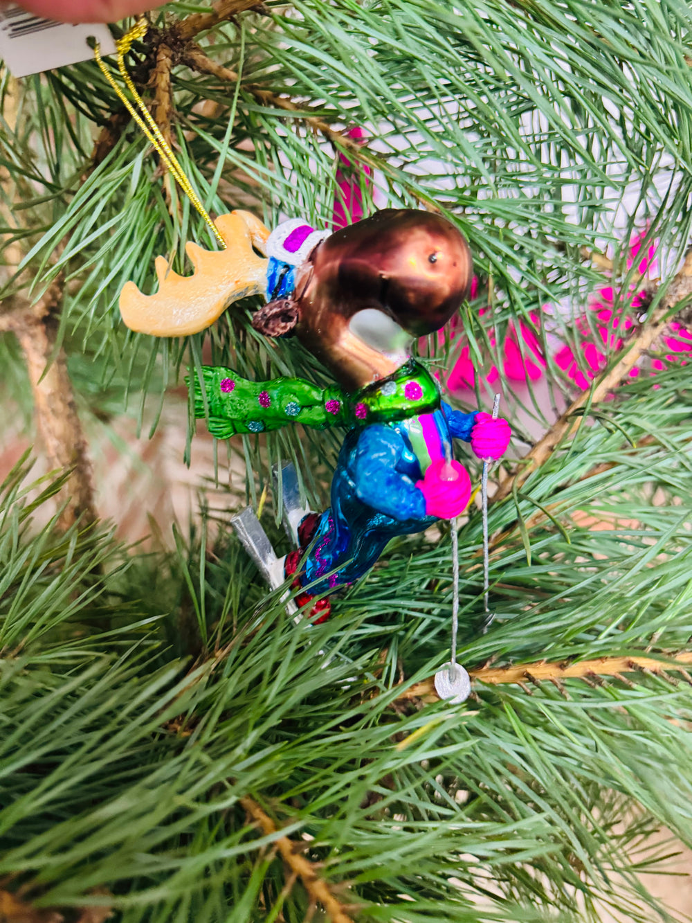 Baumanhänger Skifahrer Hirsch