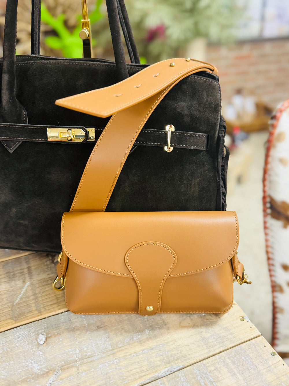 Leder Countrylife Bag -Cognac-