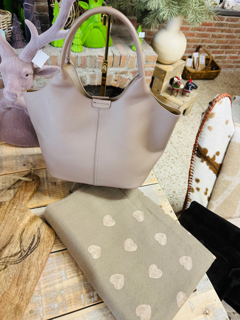 Herzl Schal beige, kuschelig weich