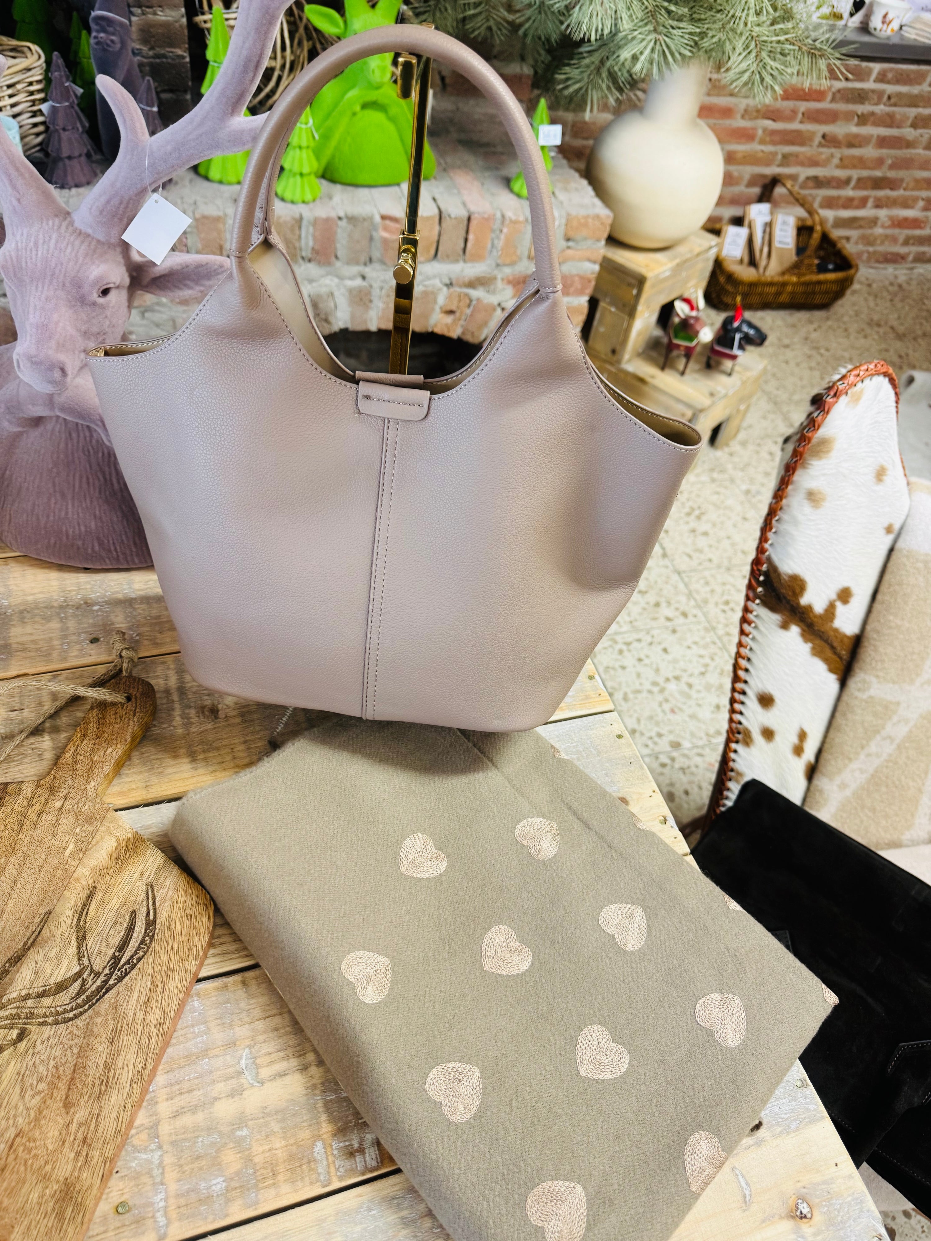 Herzl Schal beige, kuschelig weich