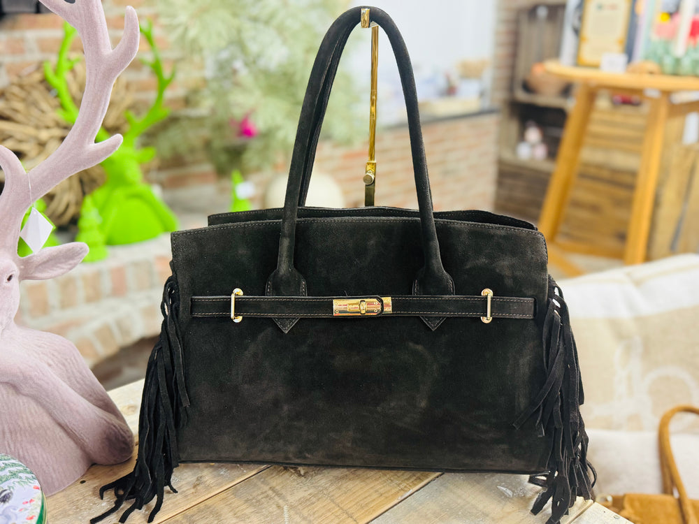 Wildleder Boho Bag -Schokolade-