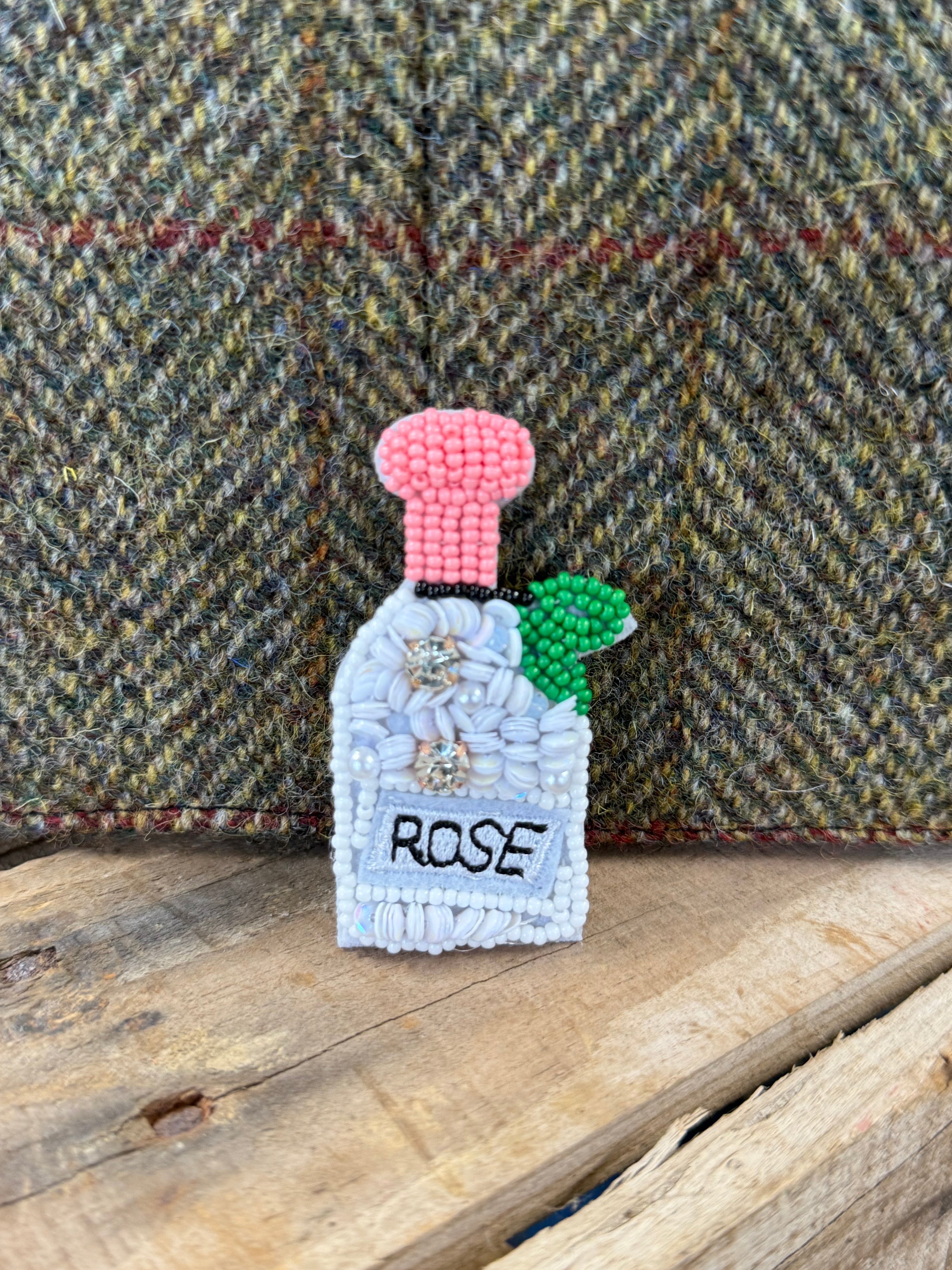 Brosche Rosé Flasche 8cm