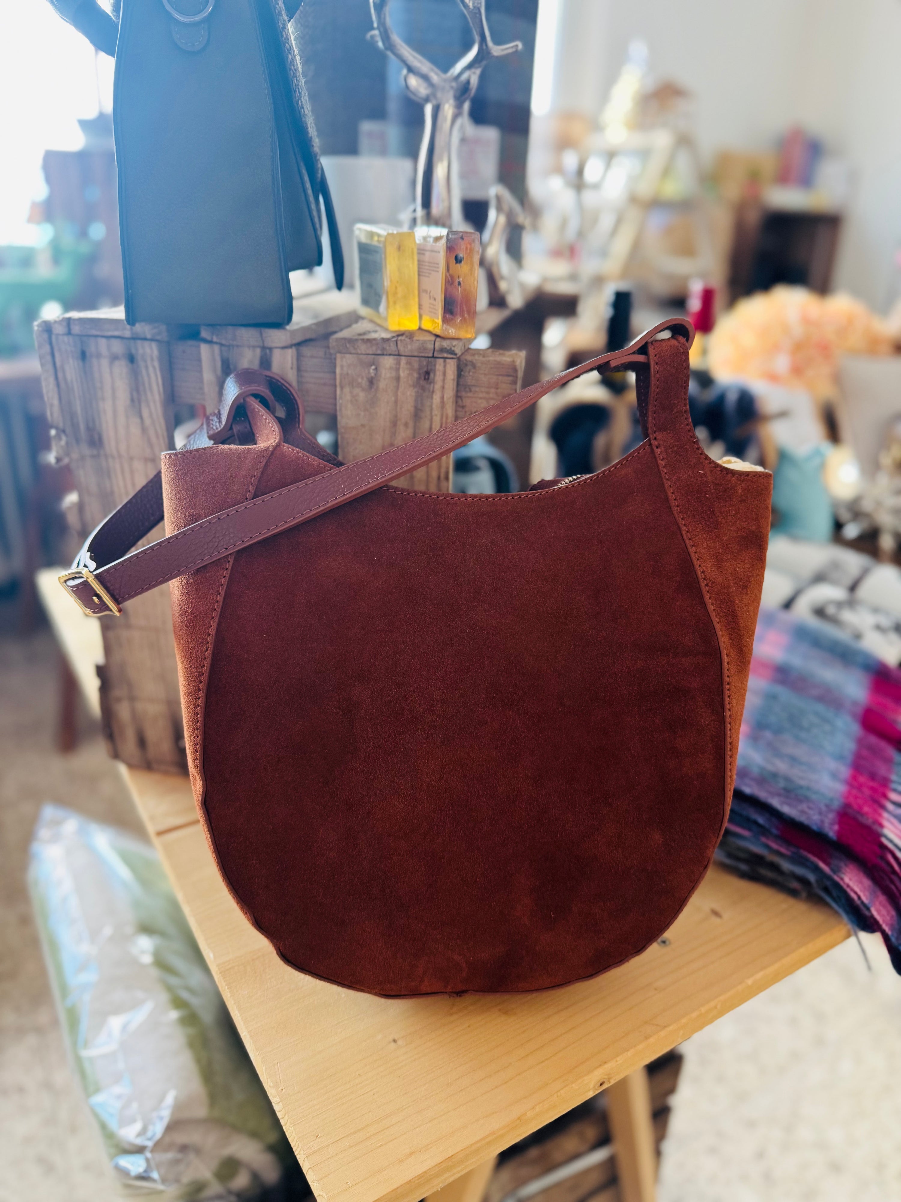 Wildleder Bag Kitzbühel -Cognac-