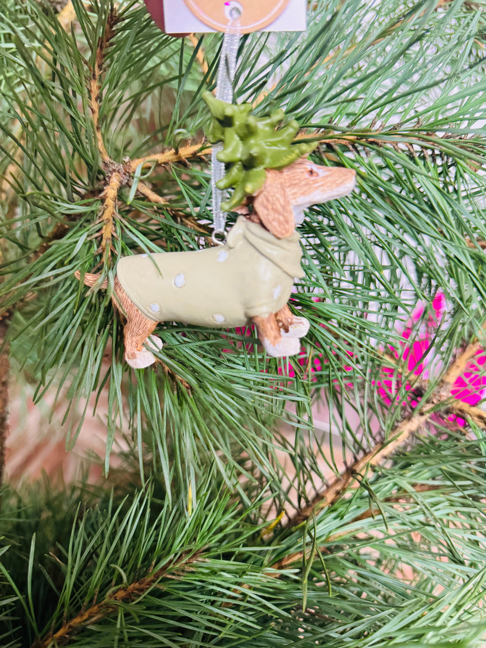 Baumanhänger Dackel mit Tanne