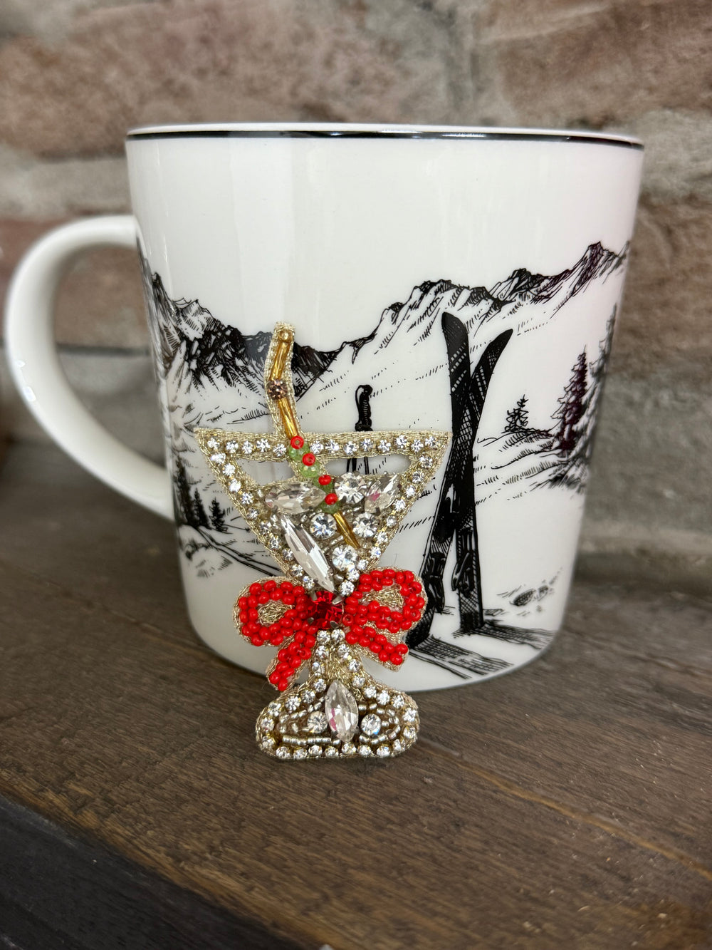 Brosche Cocktailglas 8cm