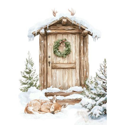 Postkarte Hüttentür