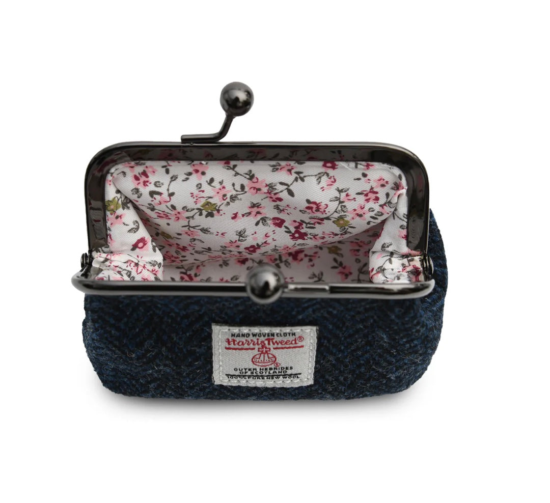 Tweed Geldbörse -Blue Tartan-