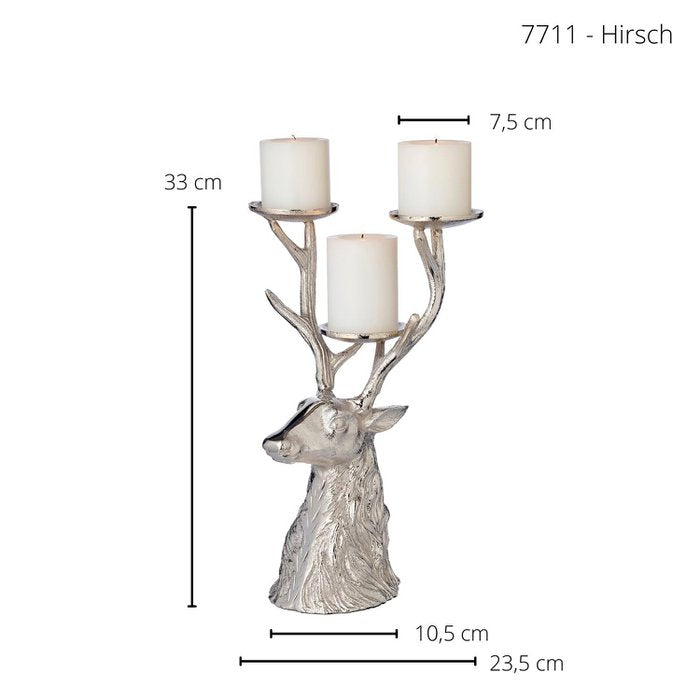 Kerzenleuchter Hirschkopf Höhe 32cm