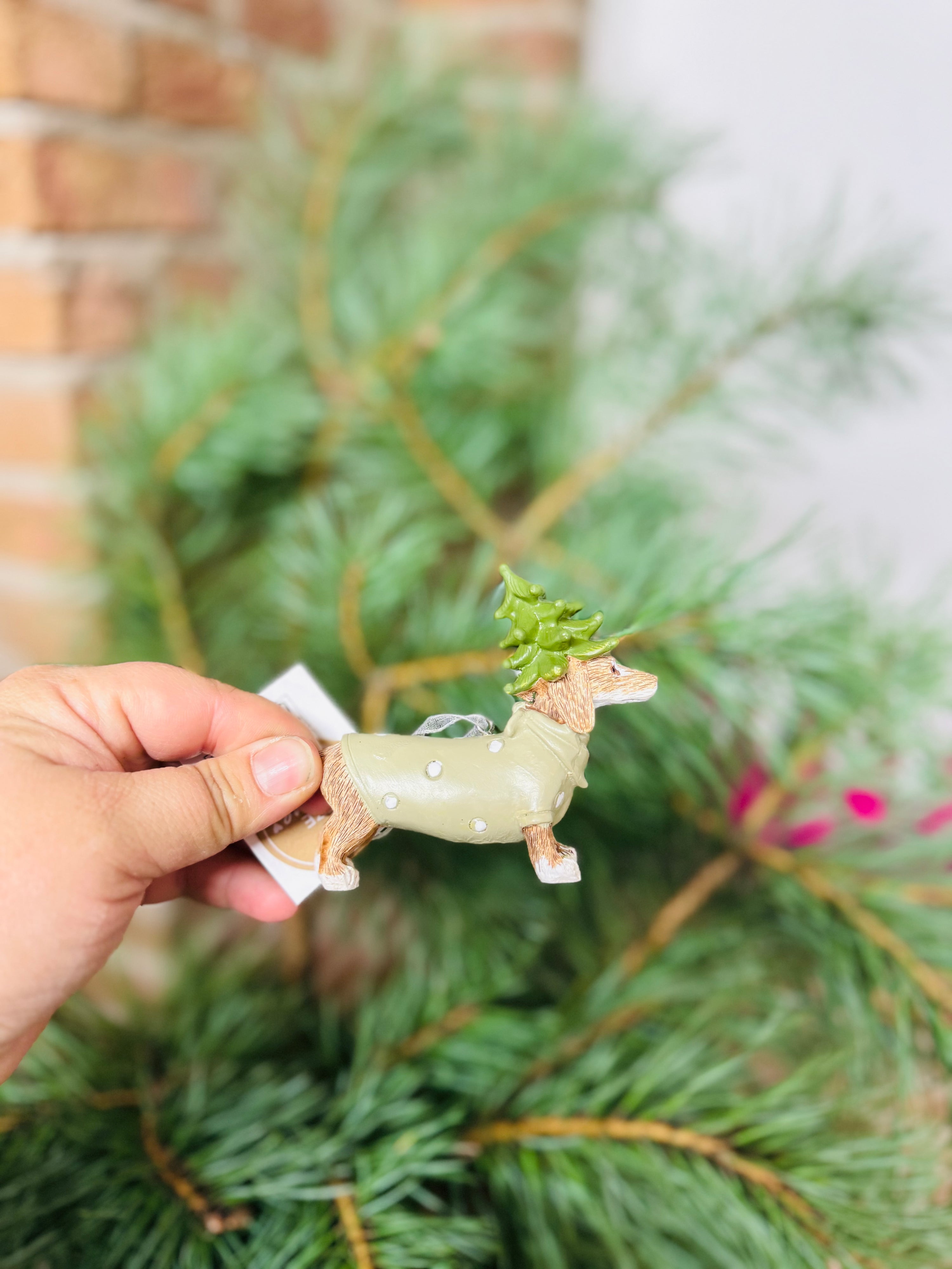 Baumanhänger Dackel mit Tanne