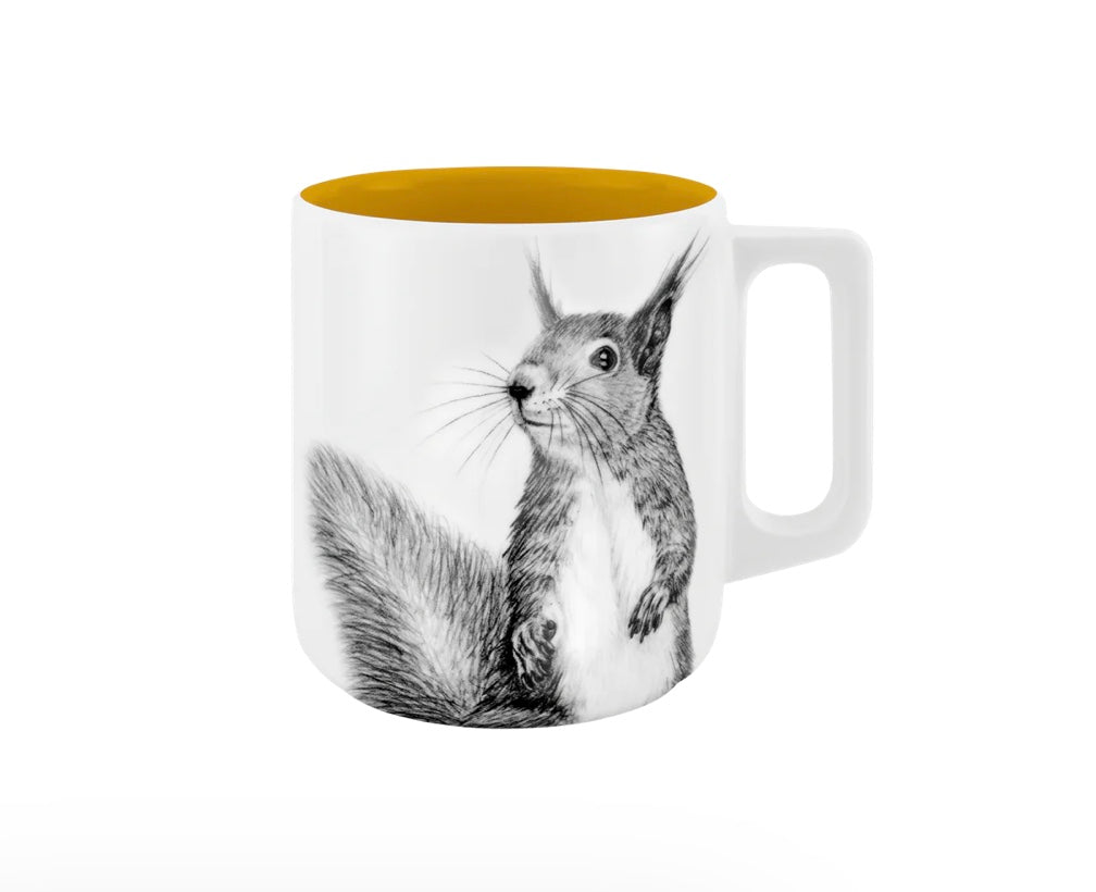 Becher mit Henkel - Eichhörnchen // Farbe Honig im Tee