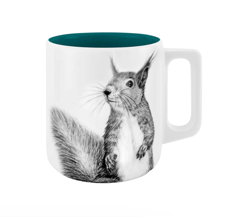 Becher mit Henkel - Eichhörnchen // Farbe Regen im See
