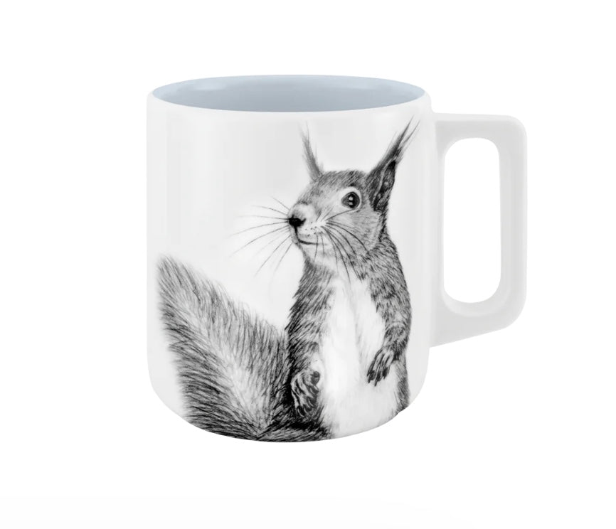 Becher mit Henkel - Eichhörnchen // Farbe Raureif