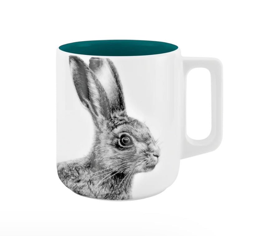 Becher mit Henkel - Hase // Farbe Regen im See