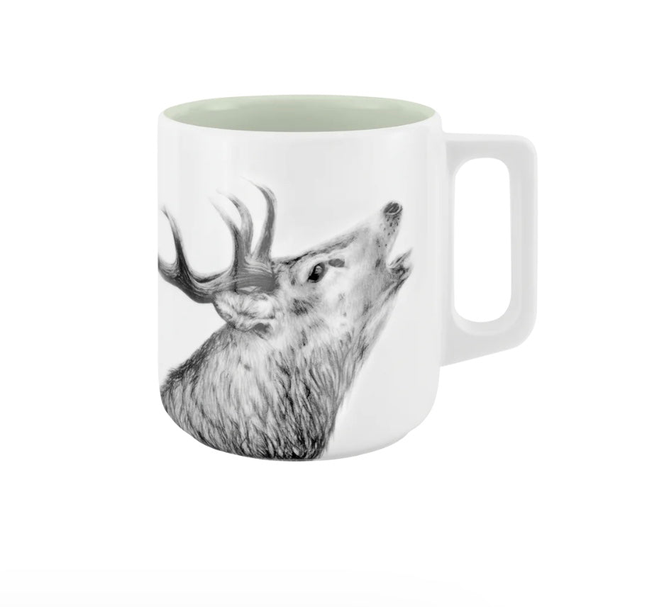 Becher mit Henkel - Hirsch // Farbe Nebelwiesen