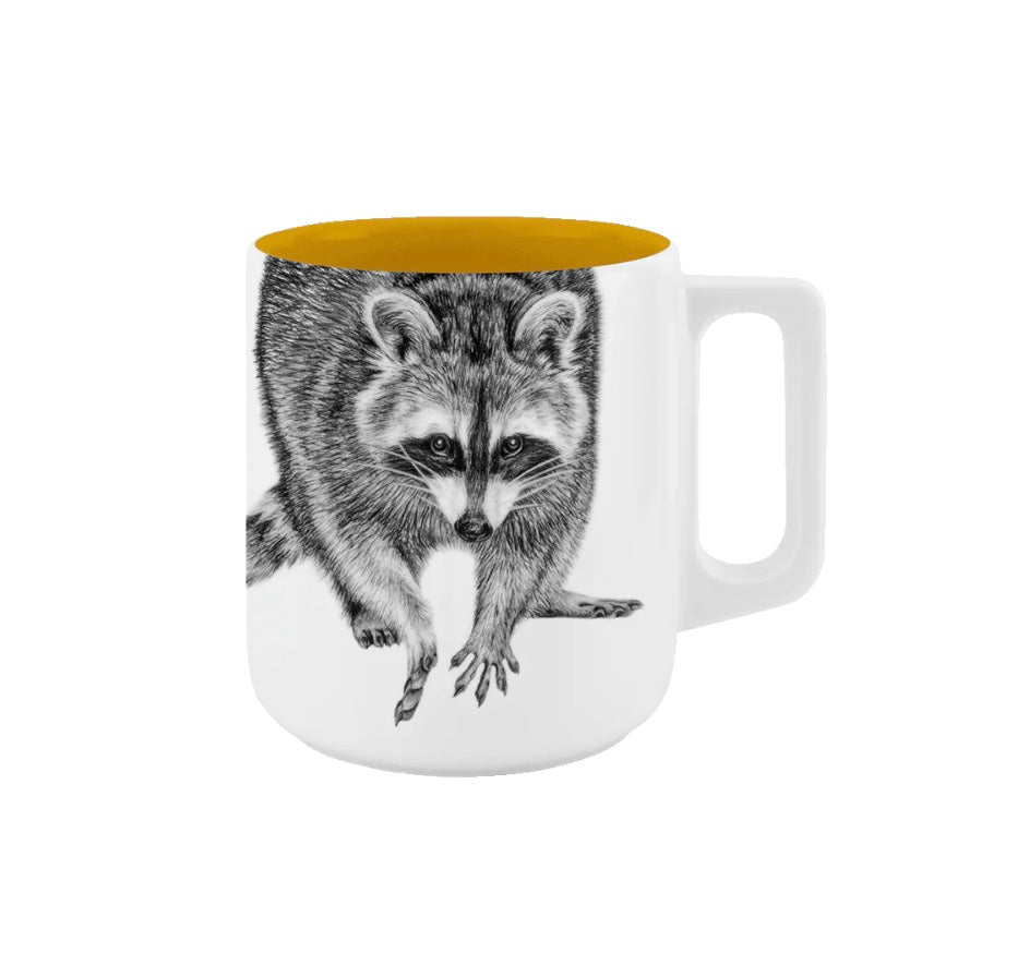 Becher mit Henkel - Waschbär// Farbe Honig im Tee
