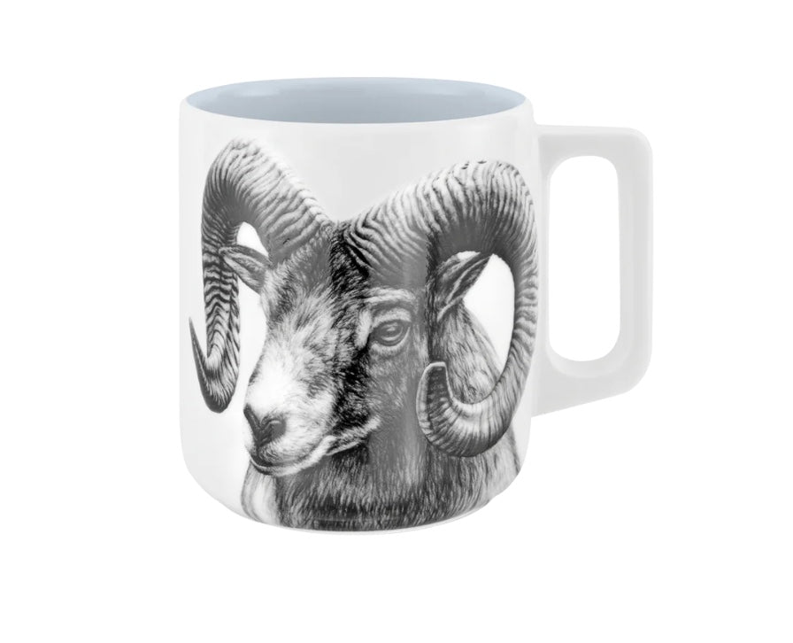 Becher mit Henkel - Widder// Farbe Raureif