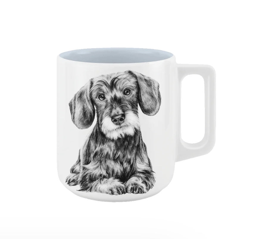 Becher mit Henkel - Dackel// Farbe Raureif