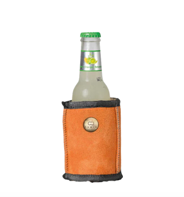 Mini Kühler für Dosen Wildleder Orange