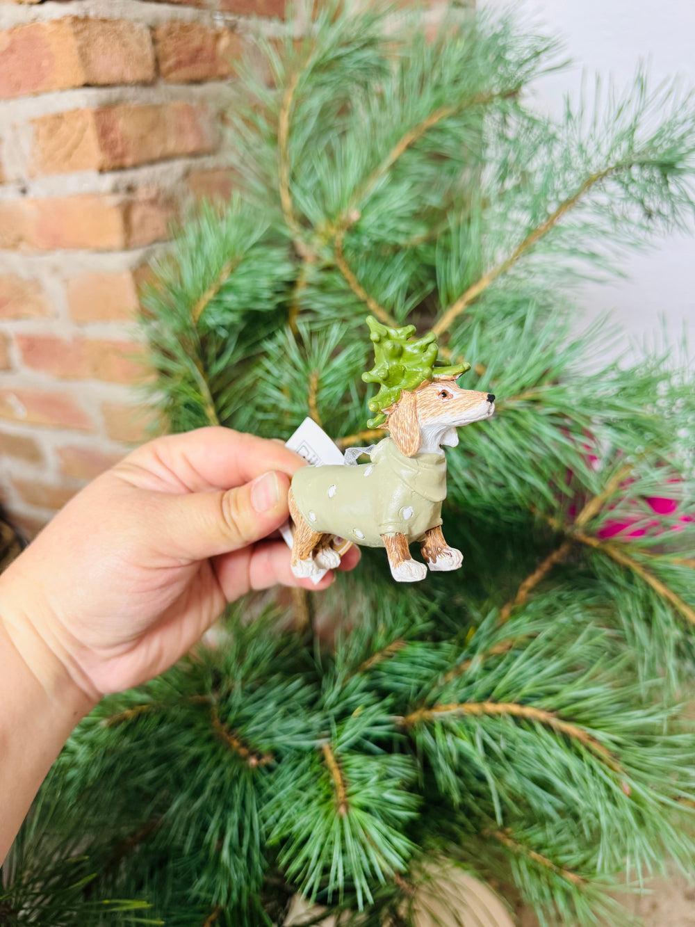Baumanhänger Dackel mit Tanne