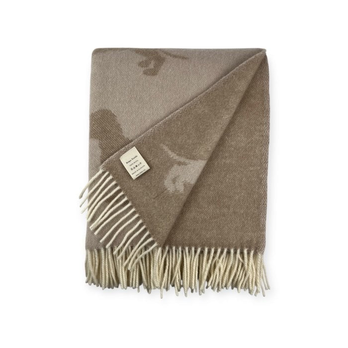 Kuschelige Sofadecke Dackel (Taupe) aus neuseeländischer Wolle