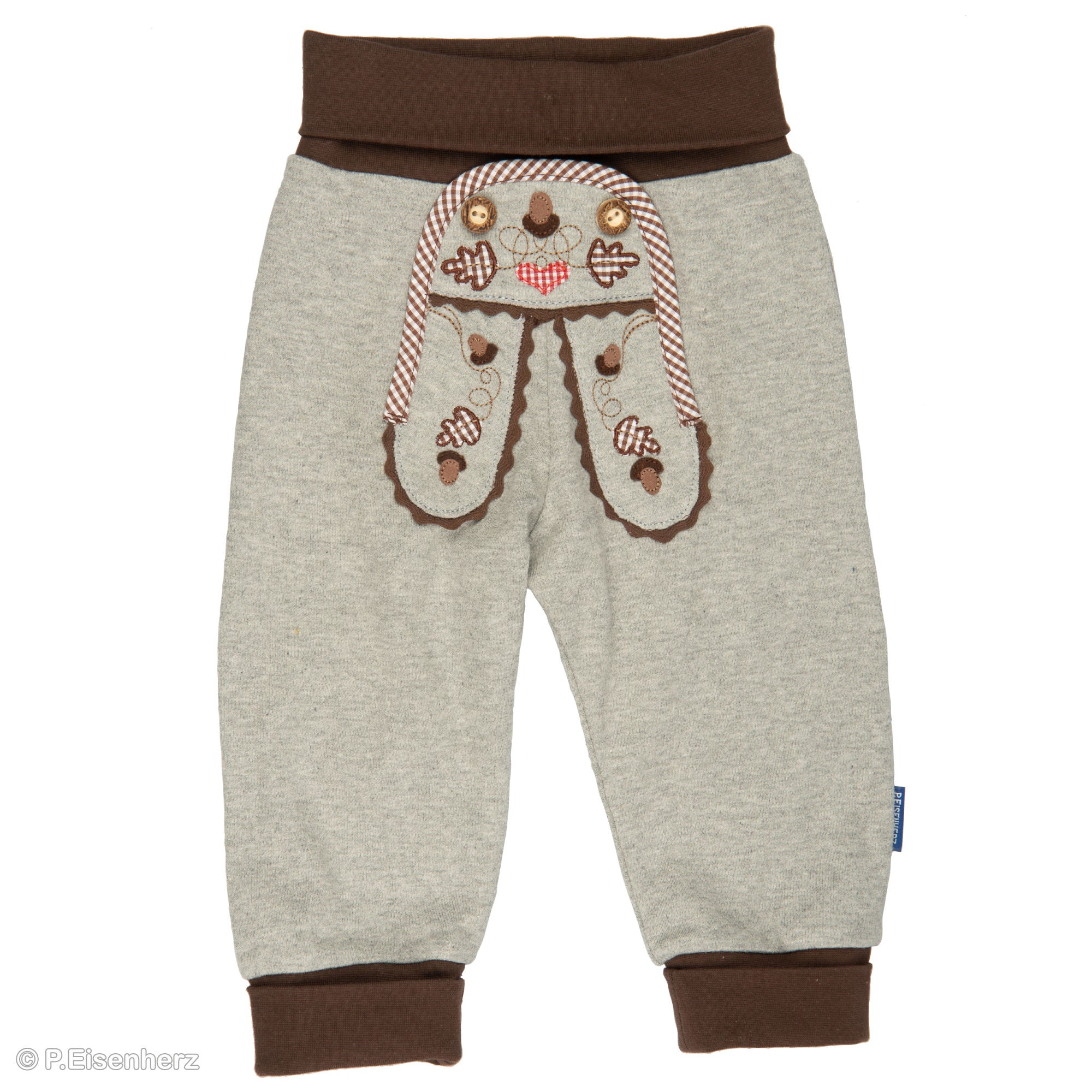 Baby Hose im Lederhosen Look -Grau-