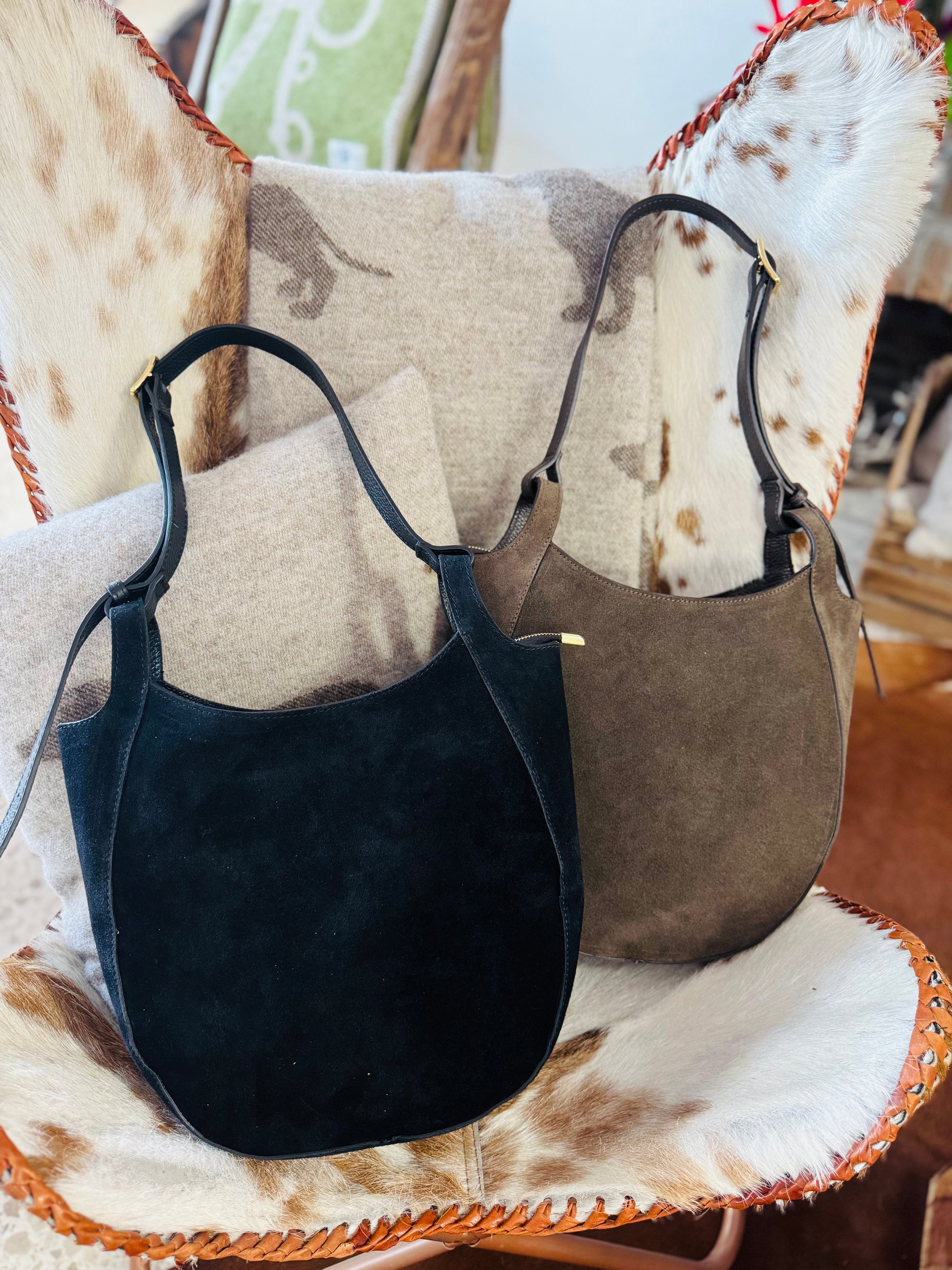 Wildleder Bag Kitzbühel -Schwarz-