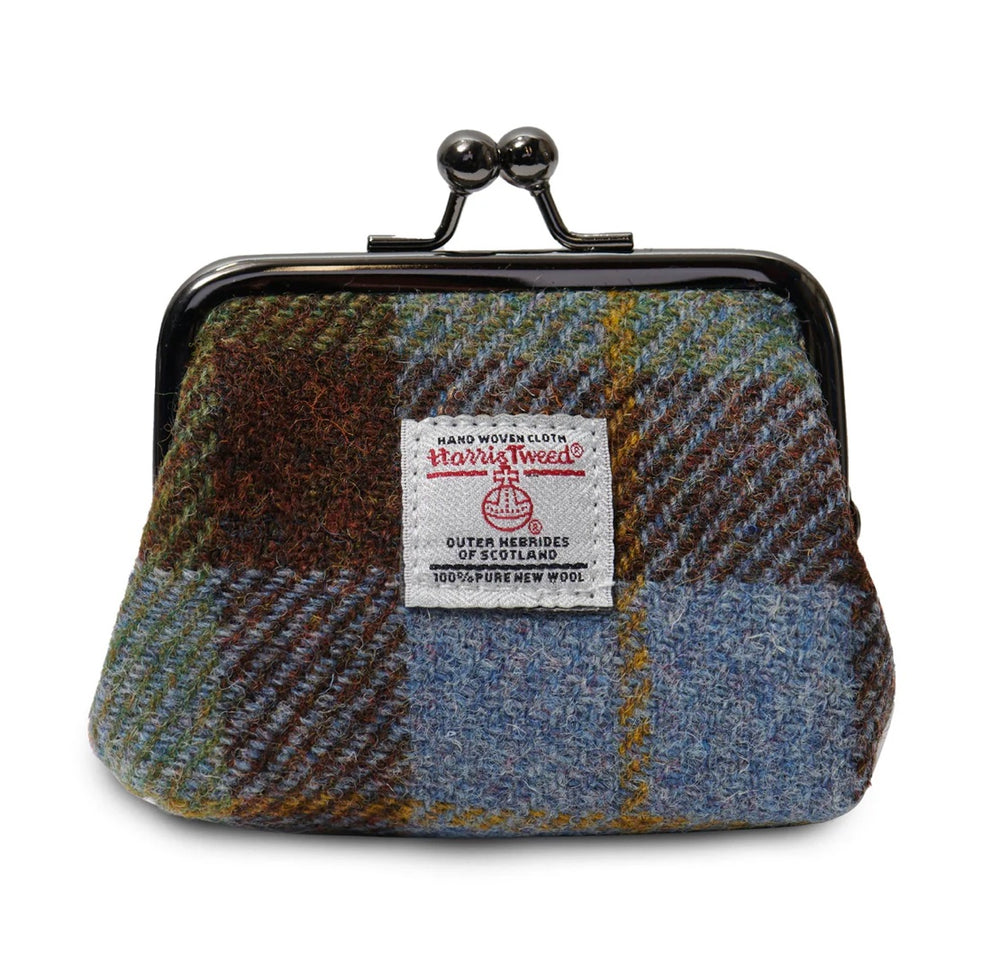 Tweed Geldbörse -Chestnut Blue Tartan-