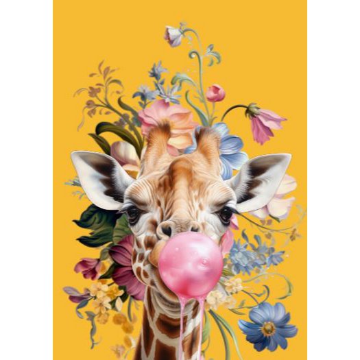 Postkarte Bubble Giraffe