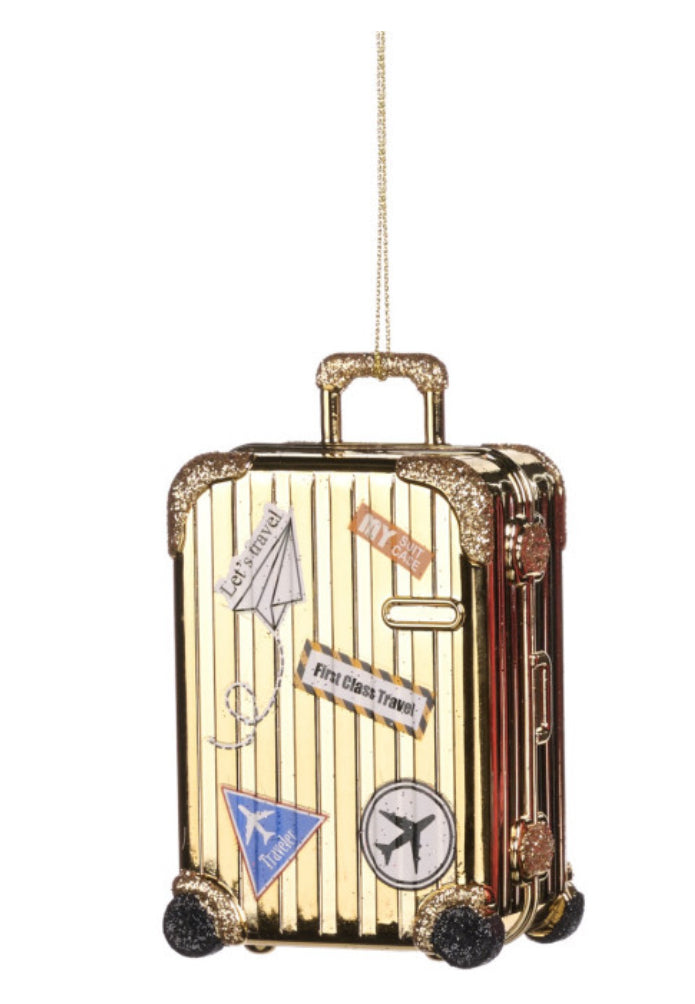 Baumanhänger Koffer gold