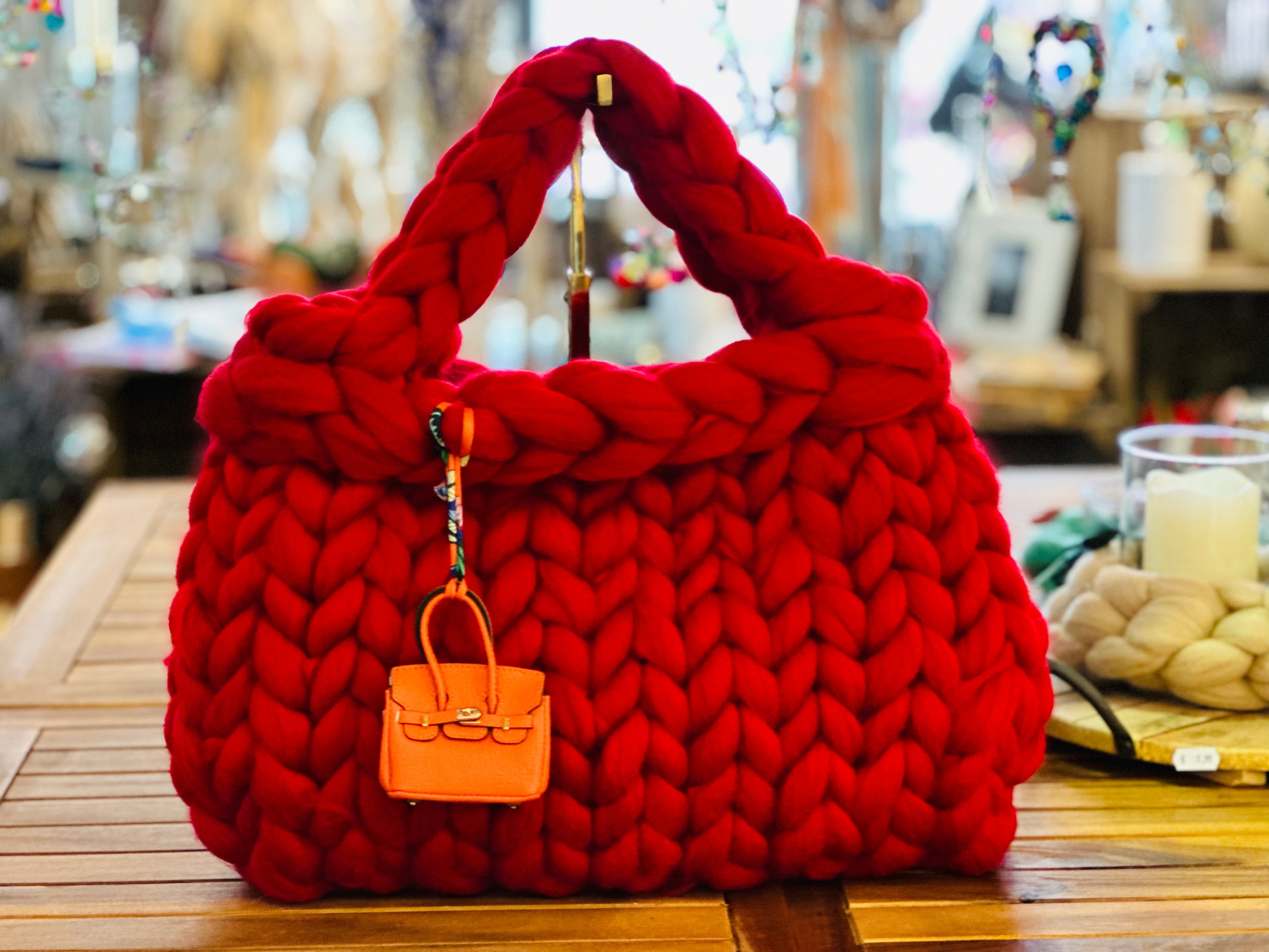 Lofty Loop Bag 100% MERINOWOLLE -Deep Red-