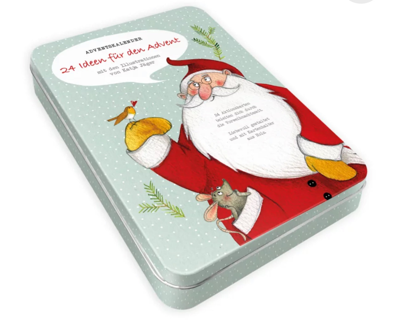 Kartenset Adventskalenderkarten mit Holzständer -Version 2-